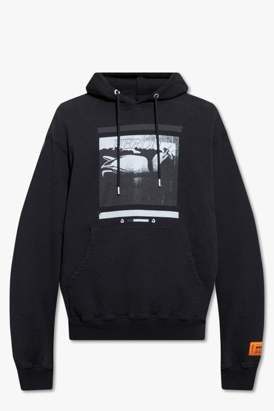 Heron Preston Black Printed Hoodie